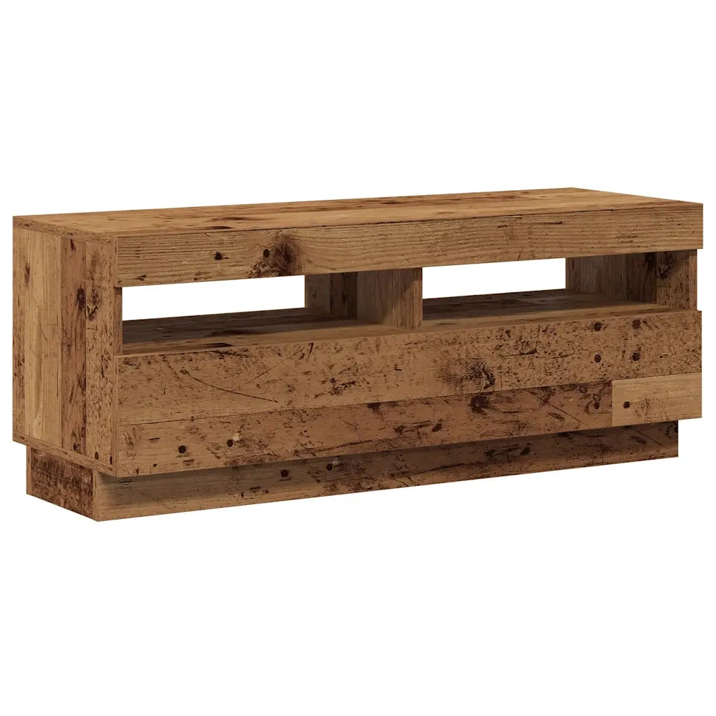 Mobile Porta TV con LED Legno Antico 100x35x40 cm Truciolato
