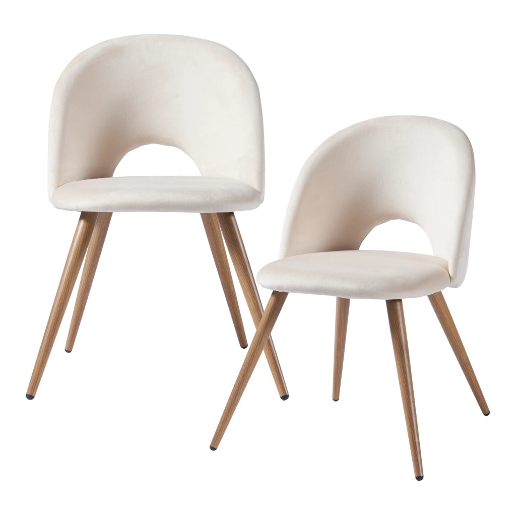 Set di 2 sedie da pranzo/soggiorno/cucina dal design moderno 77 x 50 x 55 cm beige 03_0009626