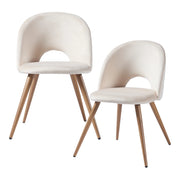 Set di 2 sedie da pranzo/soggiorno/cucina dal design moderno 77 x 50 x 55 cm beige 03_0009626