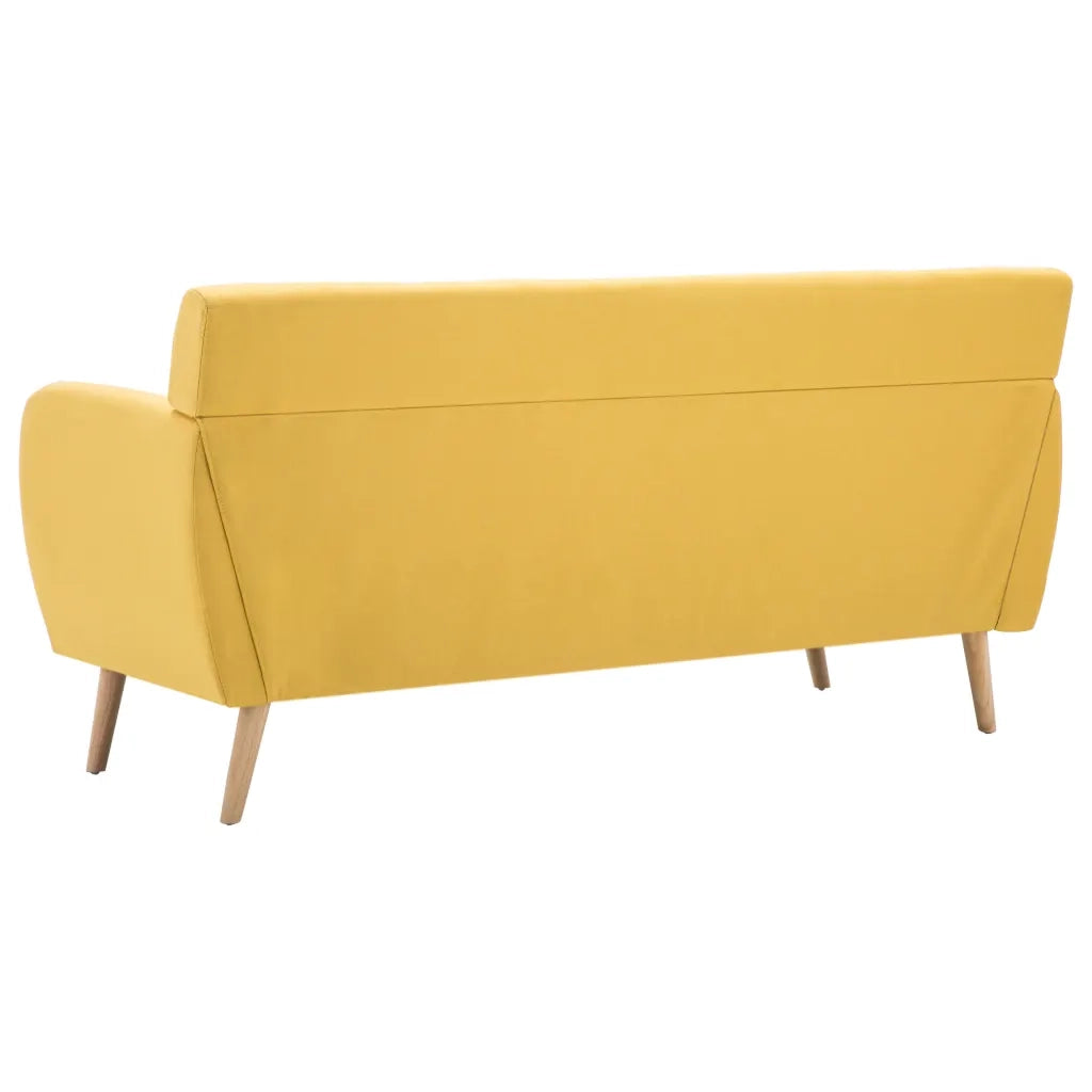 Divano a 3 Posti Rivestito in Tessuto 172x70x82 cm Giallo 247127