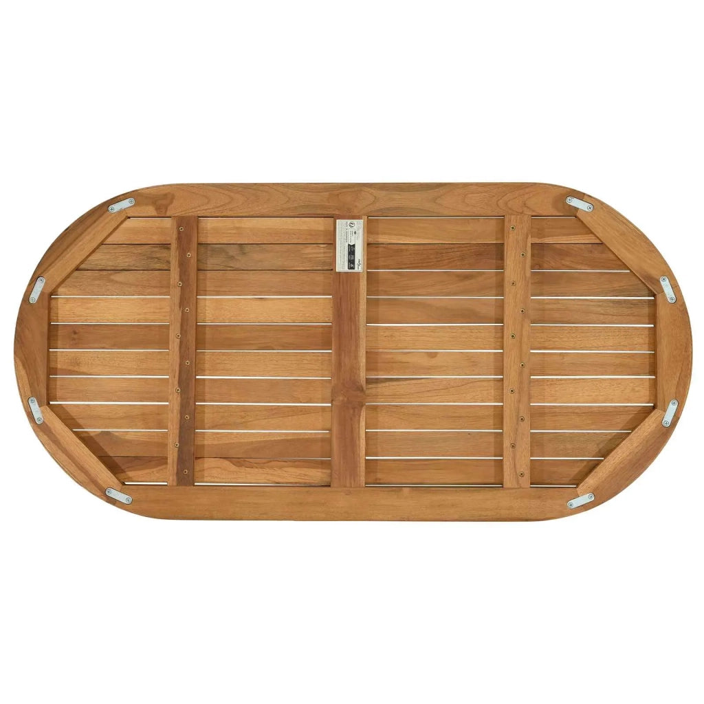 Piano del tavolo Ovale Legno di teak solido Naturale 42033172