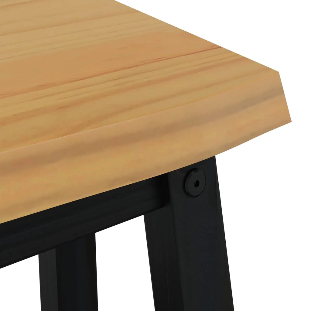 VidaXL Panchina da pranzo EKAI Nero 91,5 x 29 x 45,5 cm 42037009