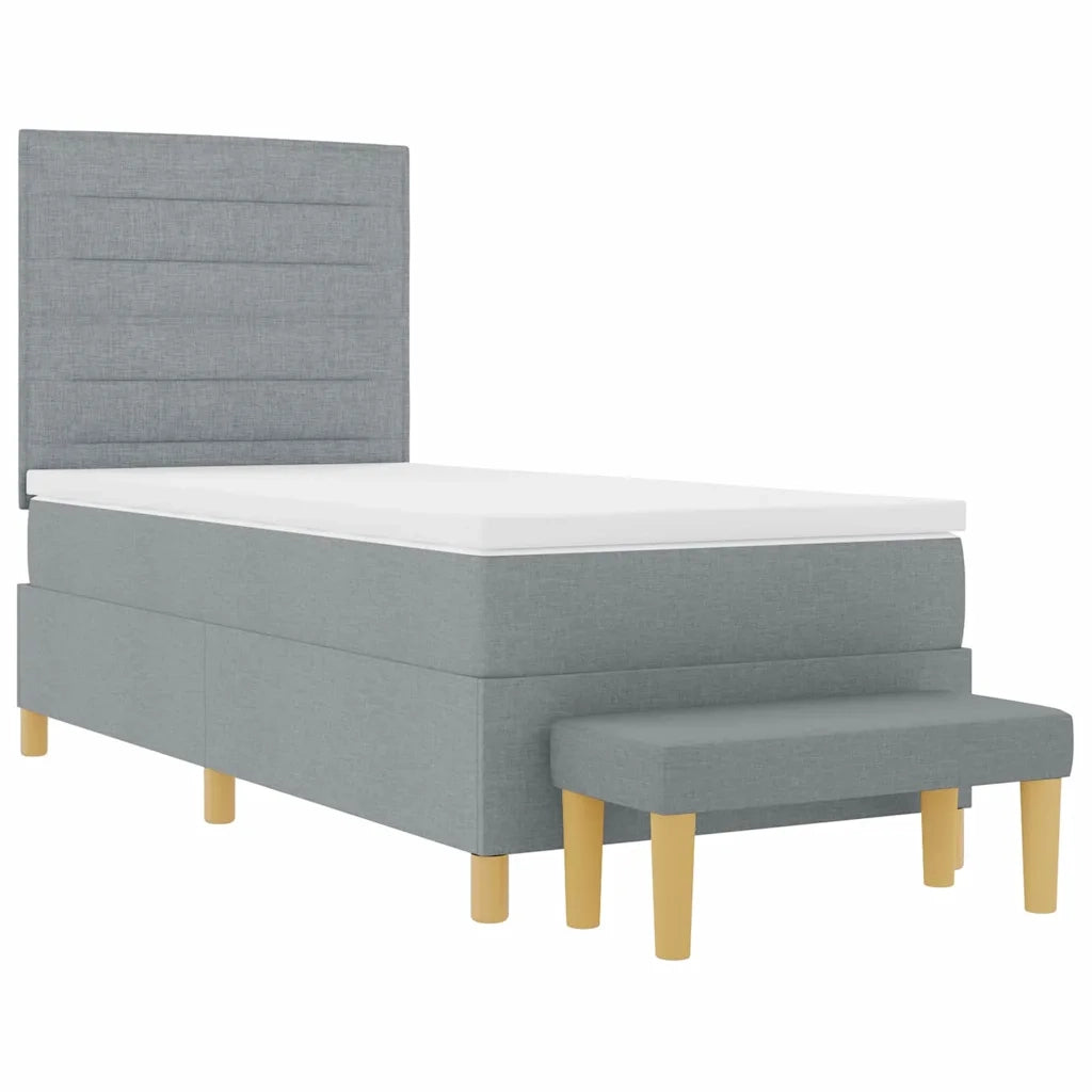 Letto a molle con materasso Grigio chiaro 80 x 200 cm Tessuto