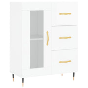 Buffet credenza cassettiera mobiletto mobile contenitore organizer per cucina soggiorno finitura lucida 69,5 x 34 x 90 cm legno ingegnerizzato bianco 02_0030747