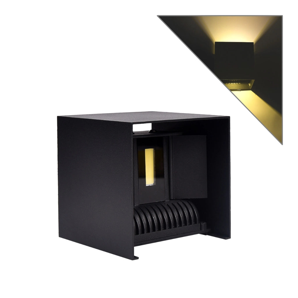 APPLIQUE LED MODERNO A FORMA DI CUBO 20W CON DOPPIA EMISSIONE LUMINOSA - PER INTERNI ED ESTERNI IDEALE PER PARETI DI CASE UFFICI HOTEL E NEGOZI
