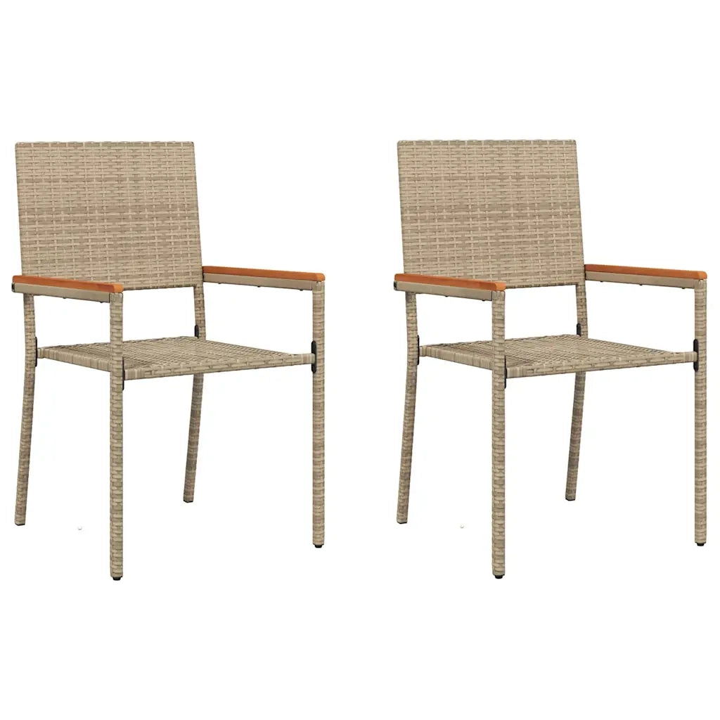 Sedie impilabili da giardino 2 pcs Crema e Marrone 42006827