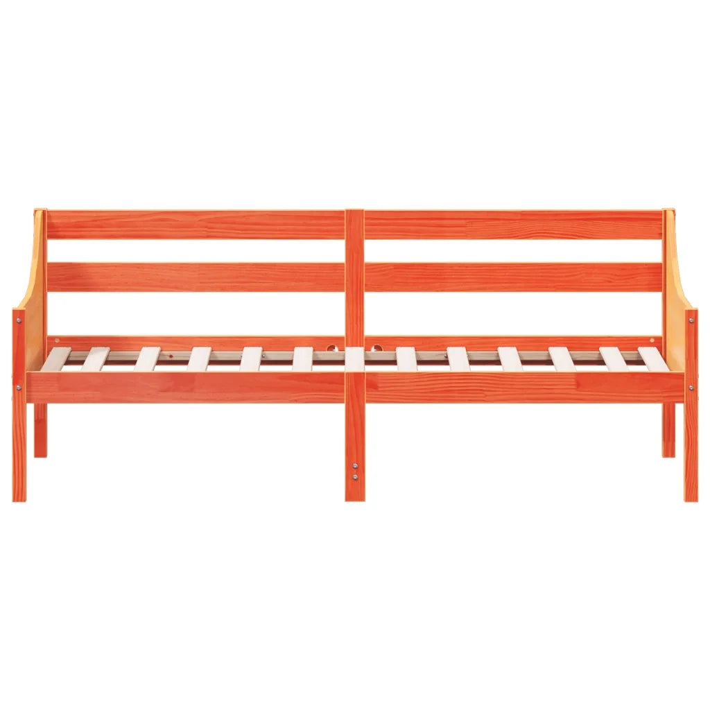 Dormeuse senza Materasso Marrone Cera 90x190 cm Legno di Pino 842841