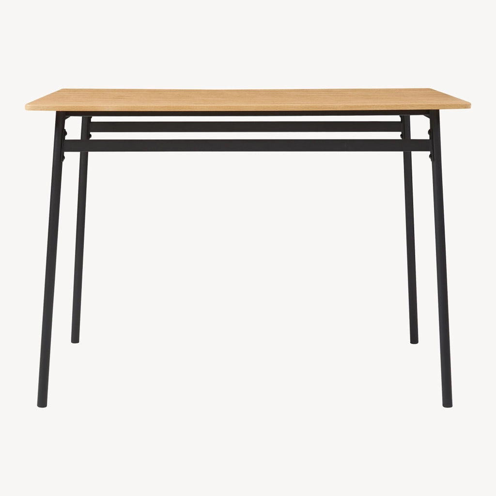 Set da Pranzo Pollenev Tavolo con Piano 100x70 cm e 4 Sedie - Effetto Rovere / Nero [en.casa]