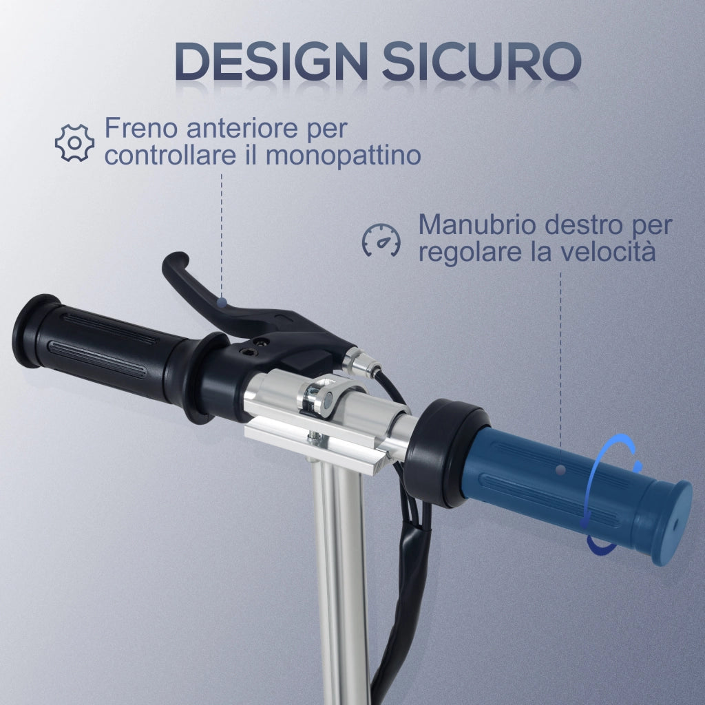 EasyComfort Monopattino Elettrico Pieghevole Altezza Regolabile 82-93cm con Freno Velocità 12km/h, Nero