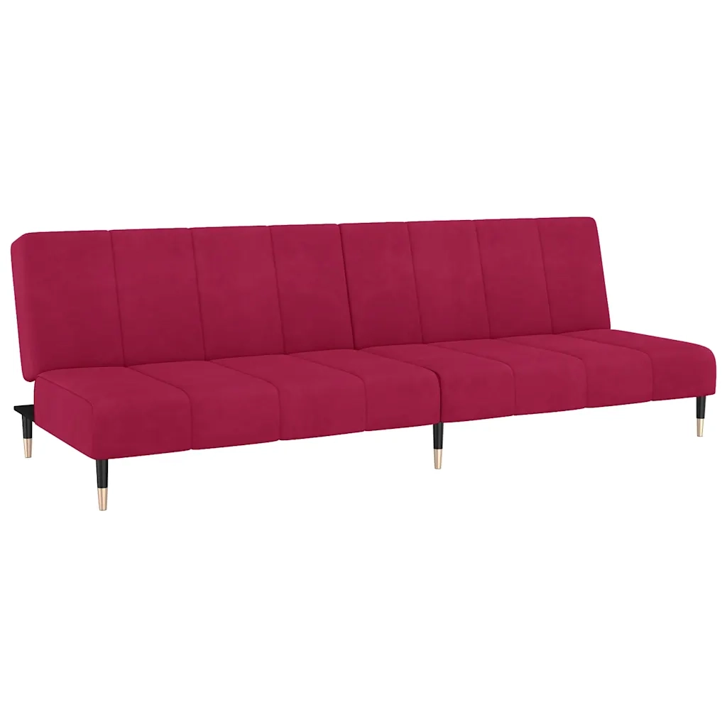 Divano letto | Sof¨¤ letto | Letto singolo a 2 Posti Rosso Vino in Velluto