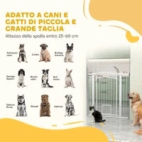Cancellino per Cani Regolabile da 76-104 cm, Cancelletto Alto 106 cm con 2 Estensioni, Bianco
