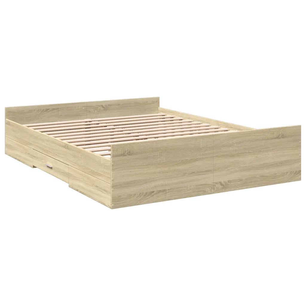 Giroletto Cassetti Rovere Sonoma 150x200 cm Legno Multistrato 3280288