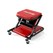 Sgabello da garage pieghevole 2 in 1 92 x 41 x 12 cm comfort e mobilità metallo pelle PVC rossa 20_0014174