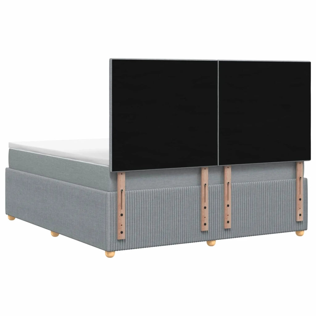 Letto Box Spring LED con Materasso Grigio Chiaro 160 x 200 cm 3455902
