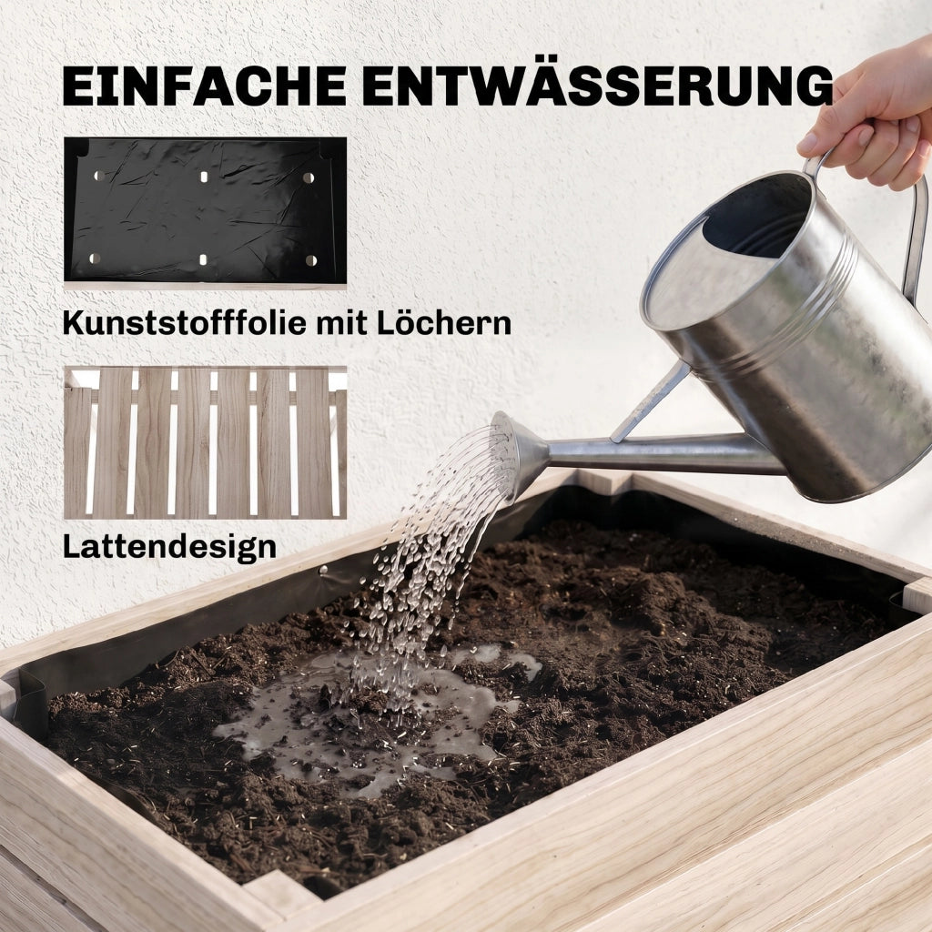 Fioriera Rialzata da Giardino ¨C Xylo ¨C Legno Massello Naturale 50x30x60 cm