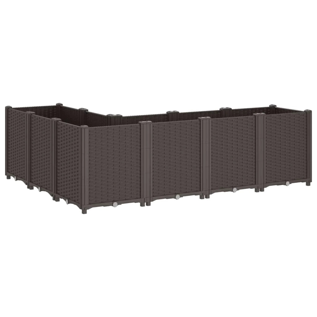 Fioriera rialzata per piante fiori terrazza giardino 160 x 120 x 53 cm polipropilene marrone 02_0037455