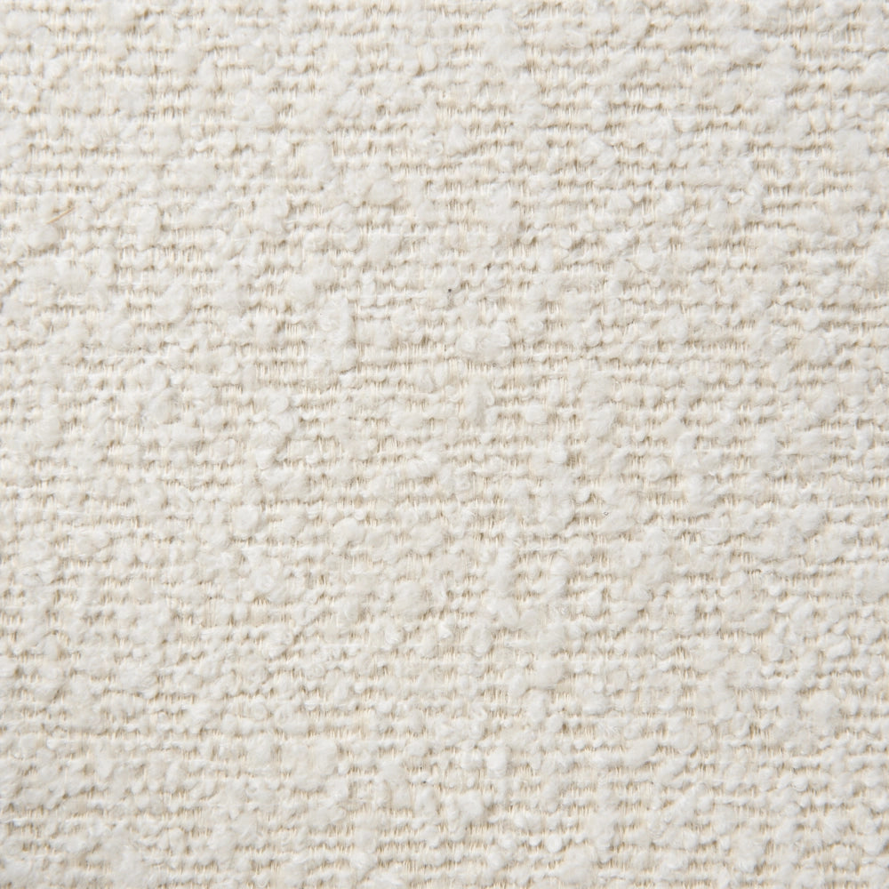 Sedia da pranzo girevole con schienale curvo in boucle beige chiaro stile scandinavo