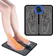 Apparecchio per massaggi ai piedi - Massaggio elettronico EMS per piedi e gambe stimolatore di circolazione elettrico per piedi e gambe 6 modalità 8 livelli Matrice di stimolazione per piedi portatile e pieghevole