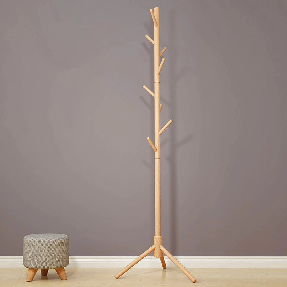 Piantana Appendiabiti in legno Naturale 8 Ganci 41x41 H176cm Verniciato Naturale