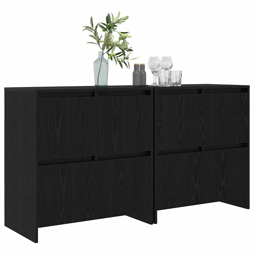 Sideboards 2 pcs Rovere nero 70 x 41 x 75 cm Legno multistrato