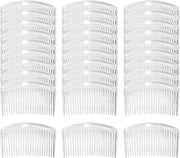 Set di 30 pettini in plastica bianca con 23 denti per la sposa, velo da sposa e accessori per capelli DIY