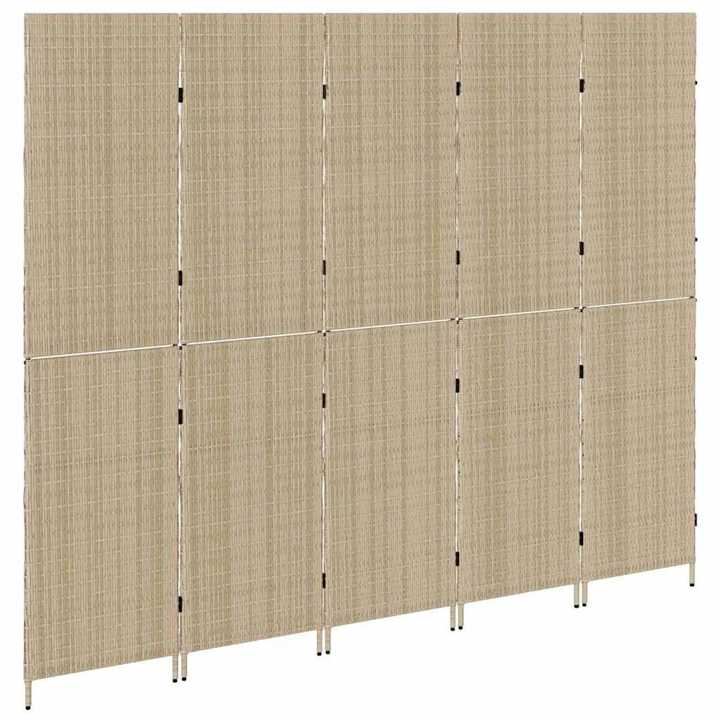 Divider per stanze | Paravento | Divisorio Ambienti Beige 242 x 180 cm polyrattan