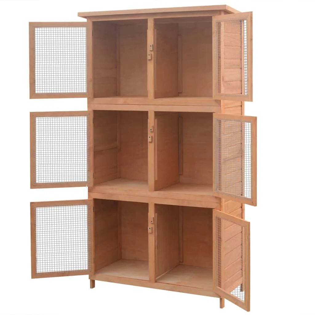 Gabbia per animali domestici a 6 scomparti 55,6 x 32 x 24,9 cm legno 02_0000575