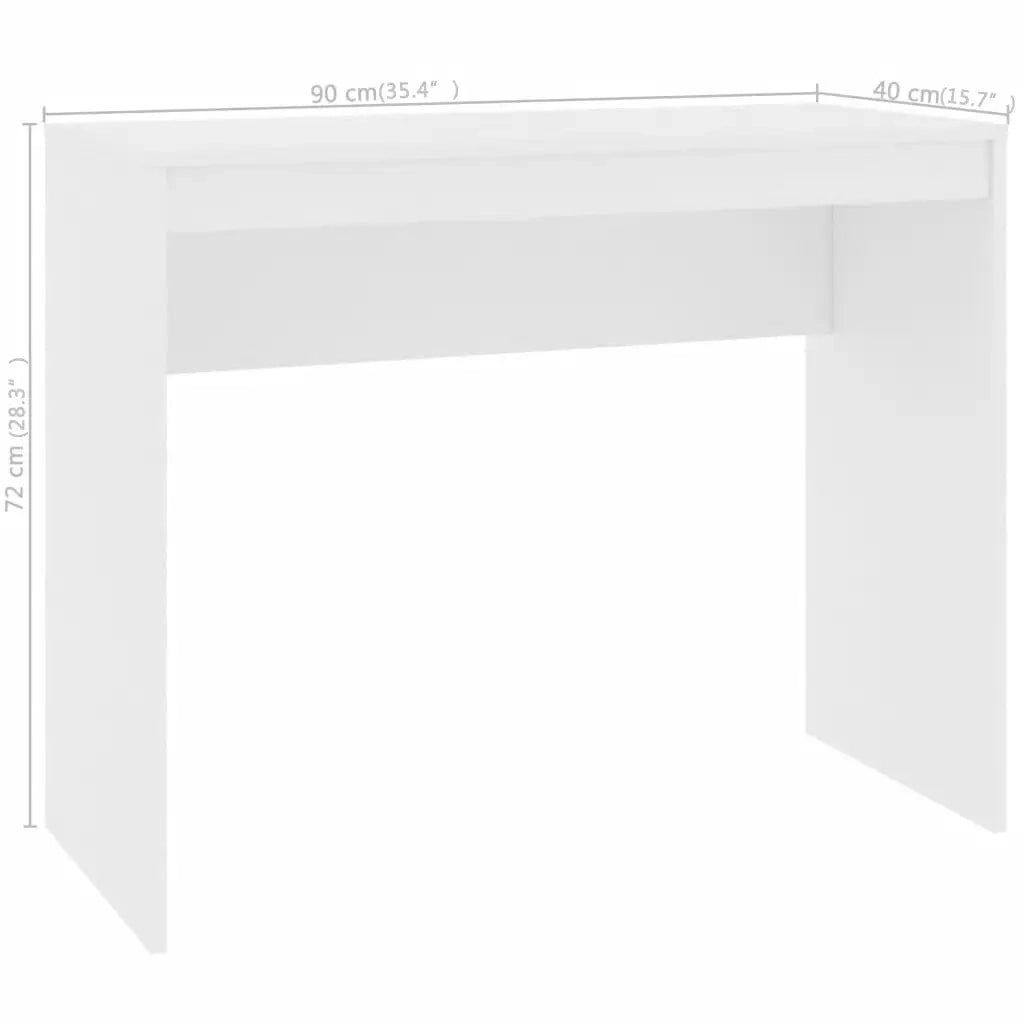 Scrivania Bianca 90x40x72 cm in Legno Multistrato