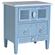 Comodino in legno laccato blu 46x32x52h cm