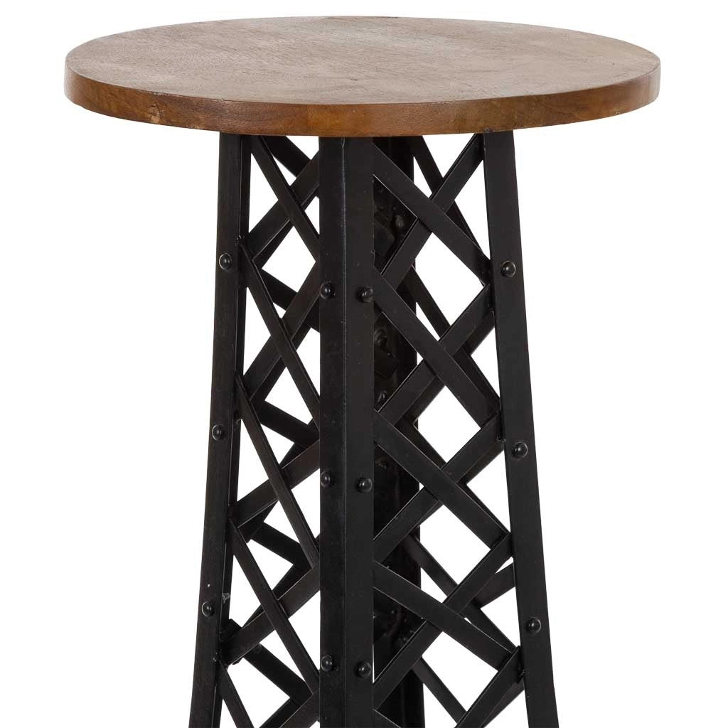 Sgabello nero con seduta rotonda 42x42x80h cm