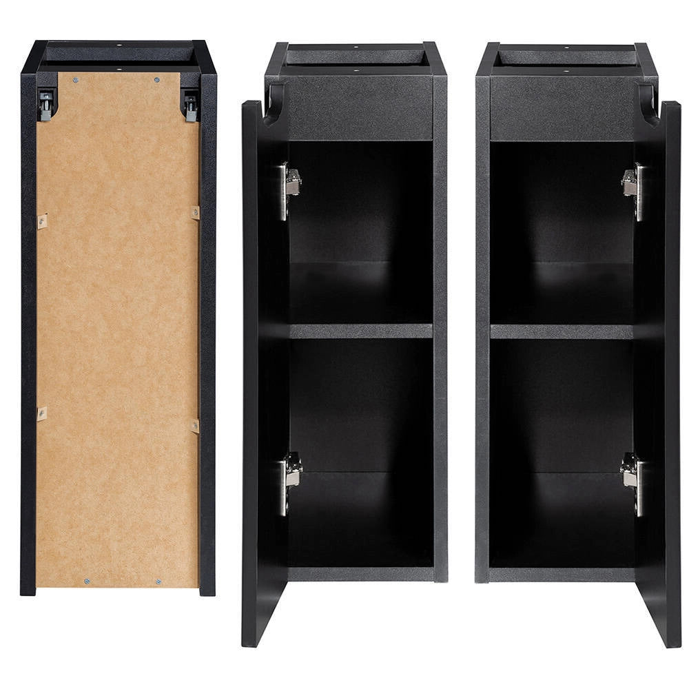 Armadietto Pensile NEWPORT con Anta e Ripiano 20x60x40 cm - Nero [en.casa]