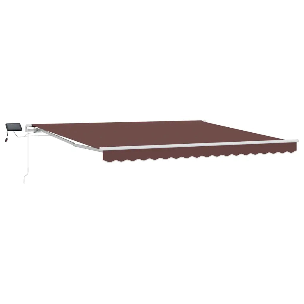 Tenda da Sole Retrattile Manuale con LED Marrone 400x300 cm 3215379