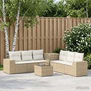 Set di divani 8 pz Beige e Bianco Crema 3448500