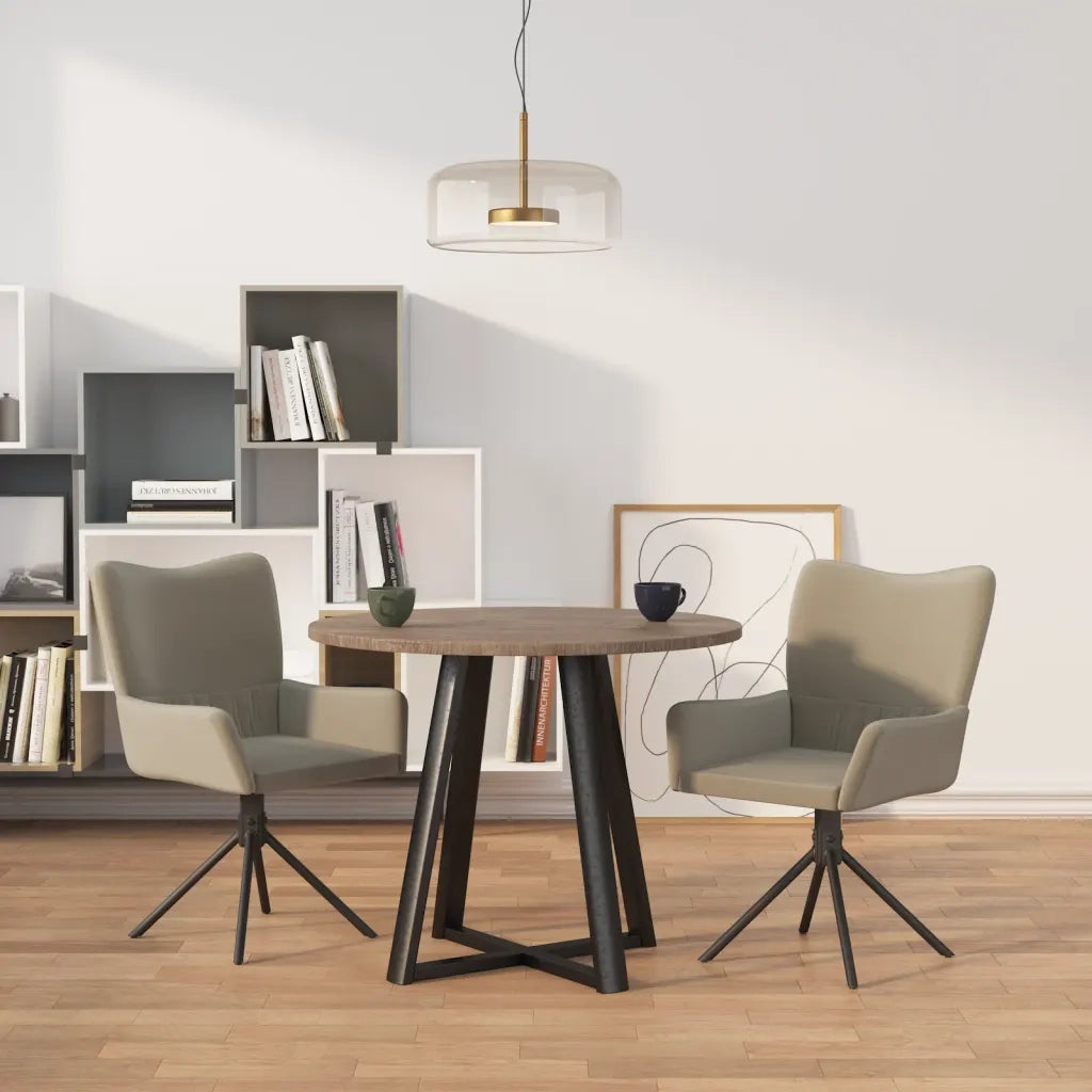 Sedie da Pranzo Girevoli 2 pz Grigio Chiaro in Velluto cod mxl 10126