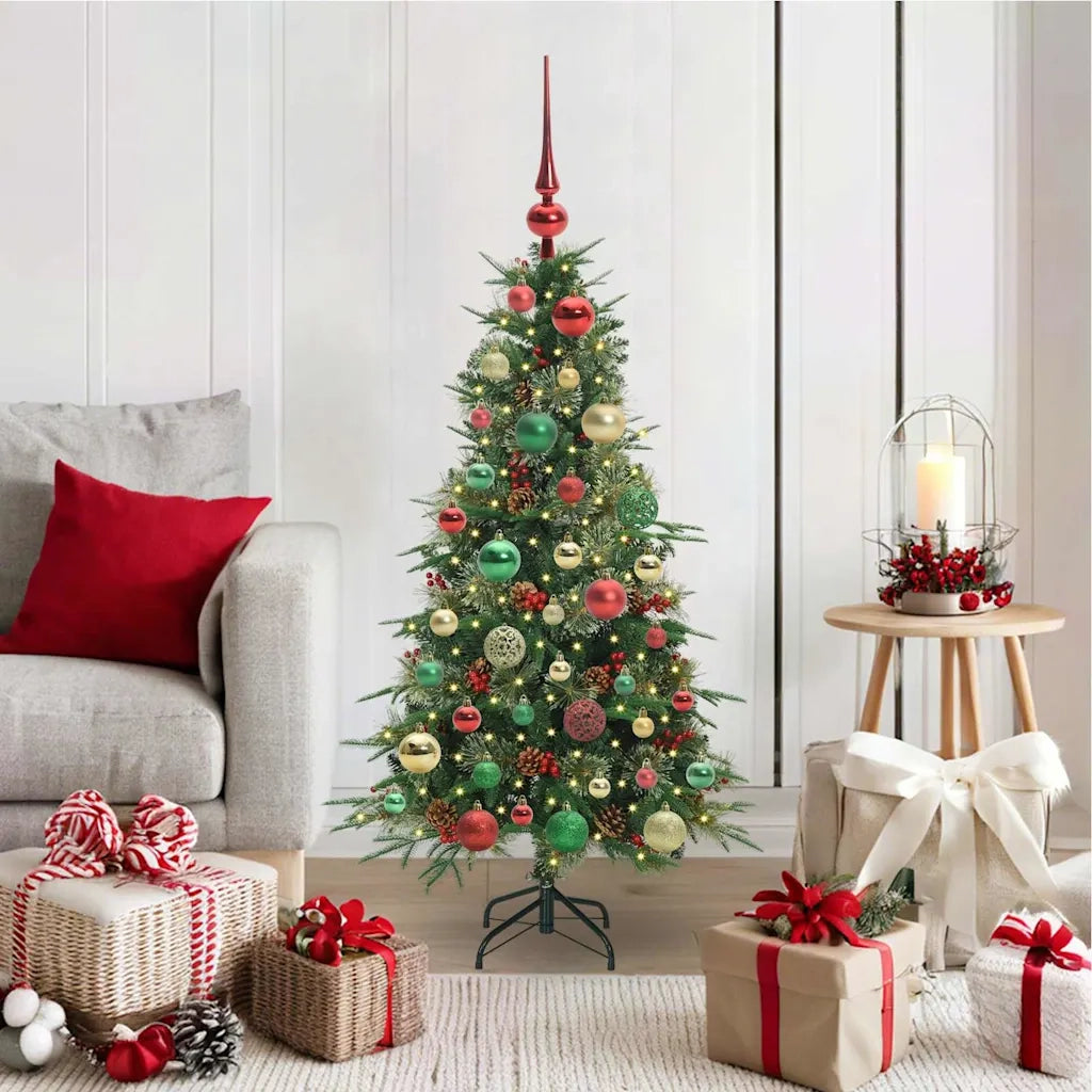 Albero di Natale | Decorazioni natalizie Artificiale con Rami Pieghevoli Verde 120 cm