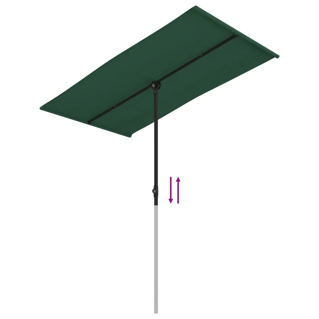 Ombrellone da Esterni-Ombrello da giardino con Palo in Alluminio 180x110cm Verde