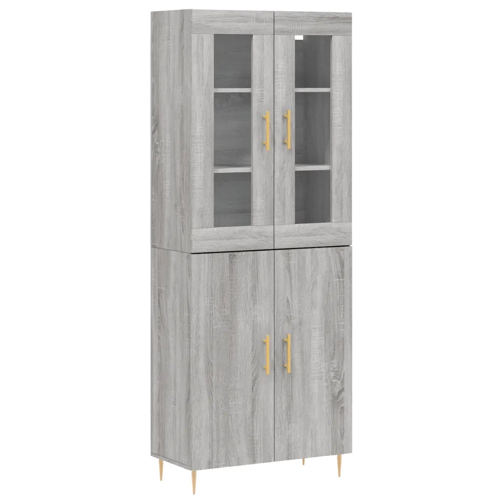 Credenza Grigio Sonoma 69,5x34x180 cm in Legno Multistrato 3198207