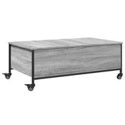 Tavolino da salotto | Tavolino da caff¨¨ | Tavolino da Soggiorno con Ruote Grigio Sonoma 91x55x34 cm Legno Multistrato