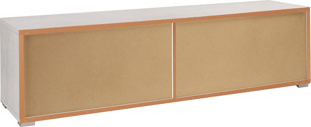 Mobile Basso 4 Cassetti 179x50x47 cm Ossido Bianco/Ossido Nero