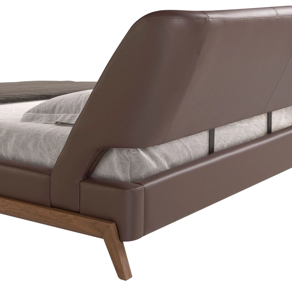 Letto in similpelle marrone cioccolato