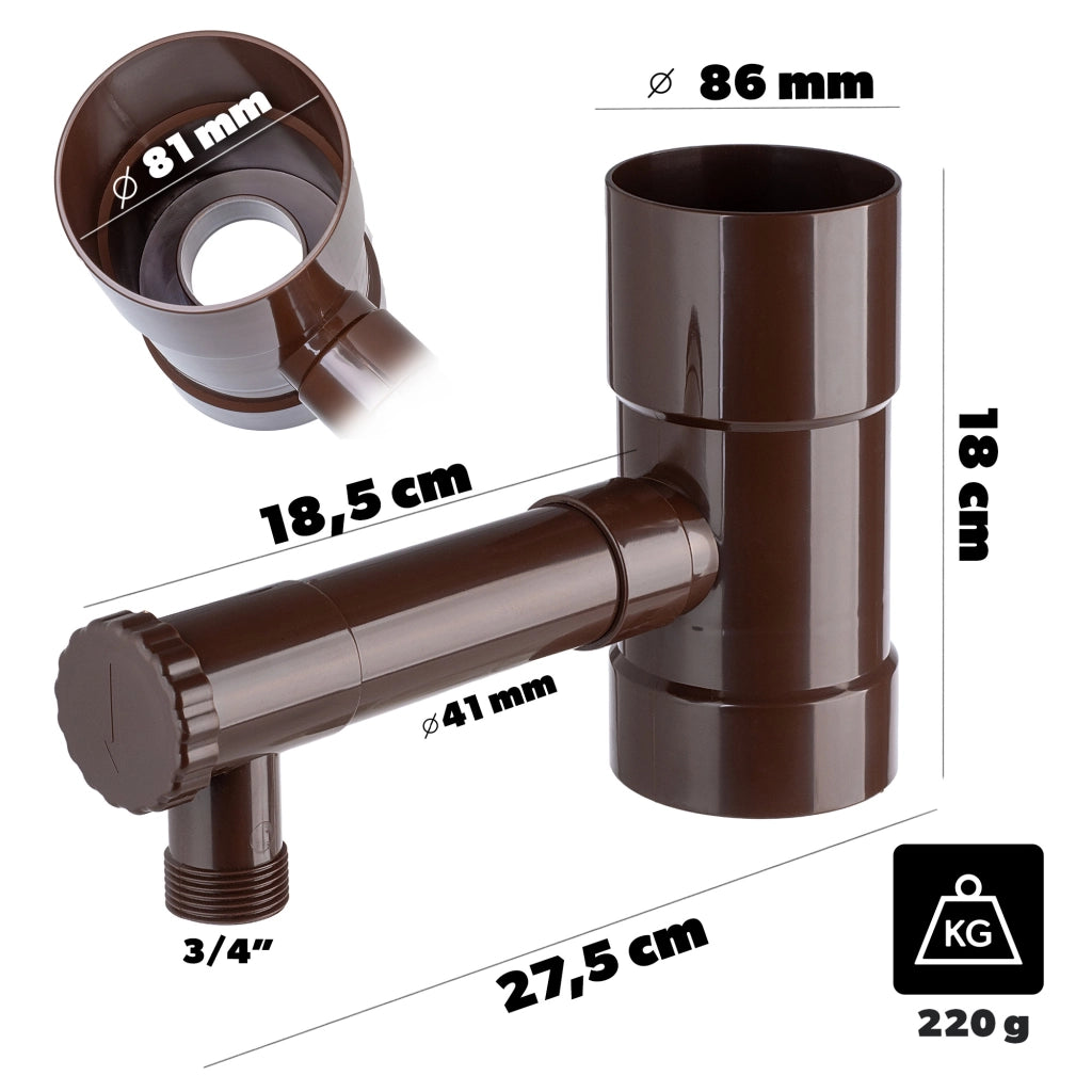 Collettore di acqua piovana KADAX con valvola di scarico da 80 mm