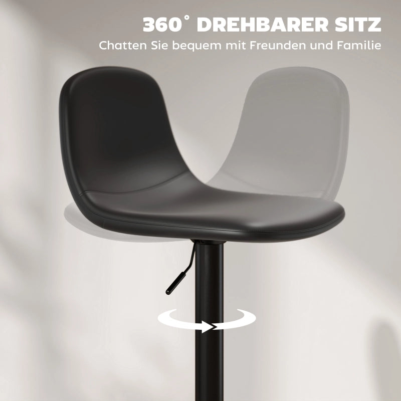 SGABELLO BAR Set da 2 pezzi Altezza regolabile 58-78 cm Nero
