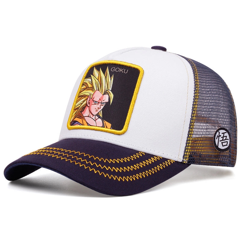 Cappellino da baseball multicolore con Goku di Dragon Ball.