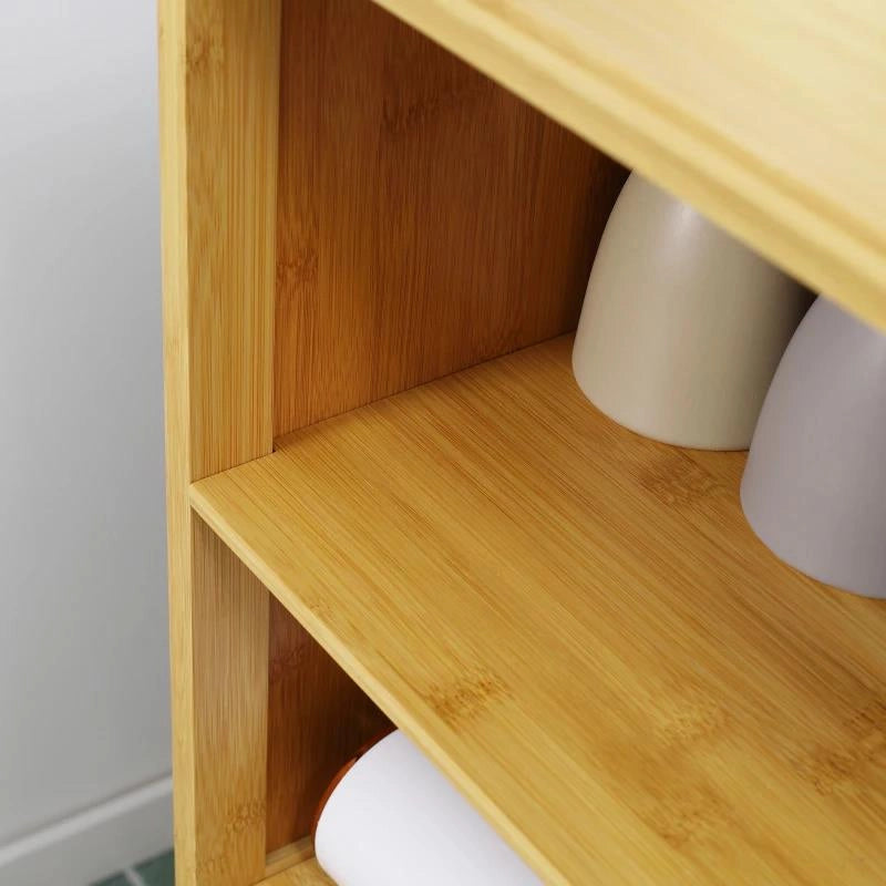 MOBILETTO BAGNO SALVASPAZIO IN LEGNO CON ARMADIETTO, 2 ANTE E 2 RIPIANI APERTI, 50X29X92 CM