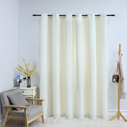 Tenda Oscurante con Anelli in Metallo Velluto Crema 290x245 cm cod mxl 69370
