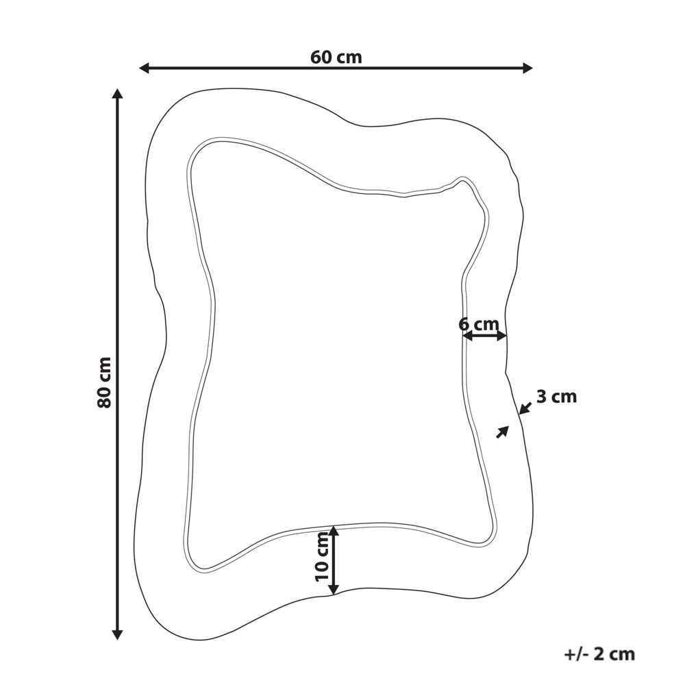 Specchio da parete rosa MDF 80 x 60 cm Decorativo da appendere in stile retrò Asimmetrico