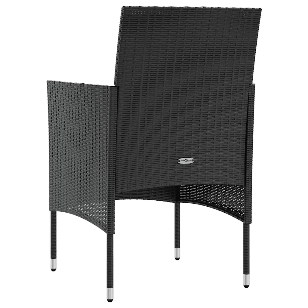 Set Divani da Giardino 8 pz con Cuscini in Polyrattan Nero 3095955