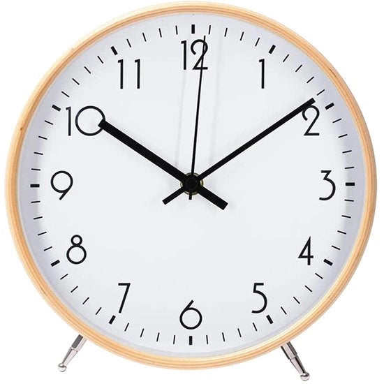 Orologio da parete in legno moderno silenzioso 8,6 pollici per soggiorno, cucina, orologio non ticchettante (bianco)