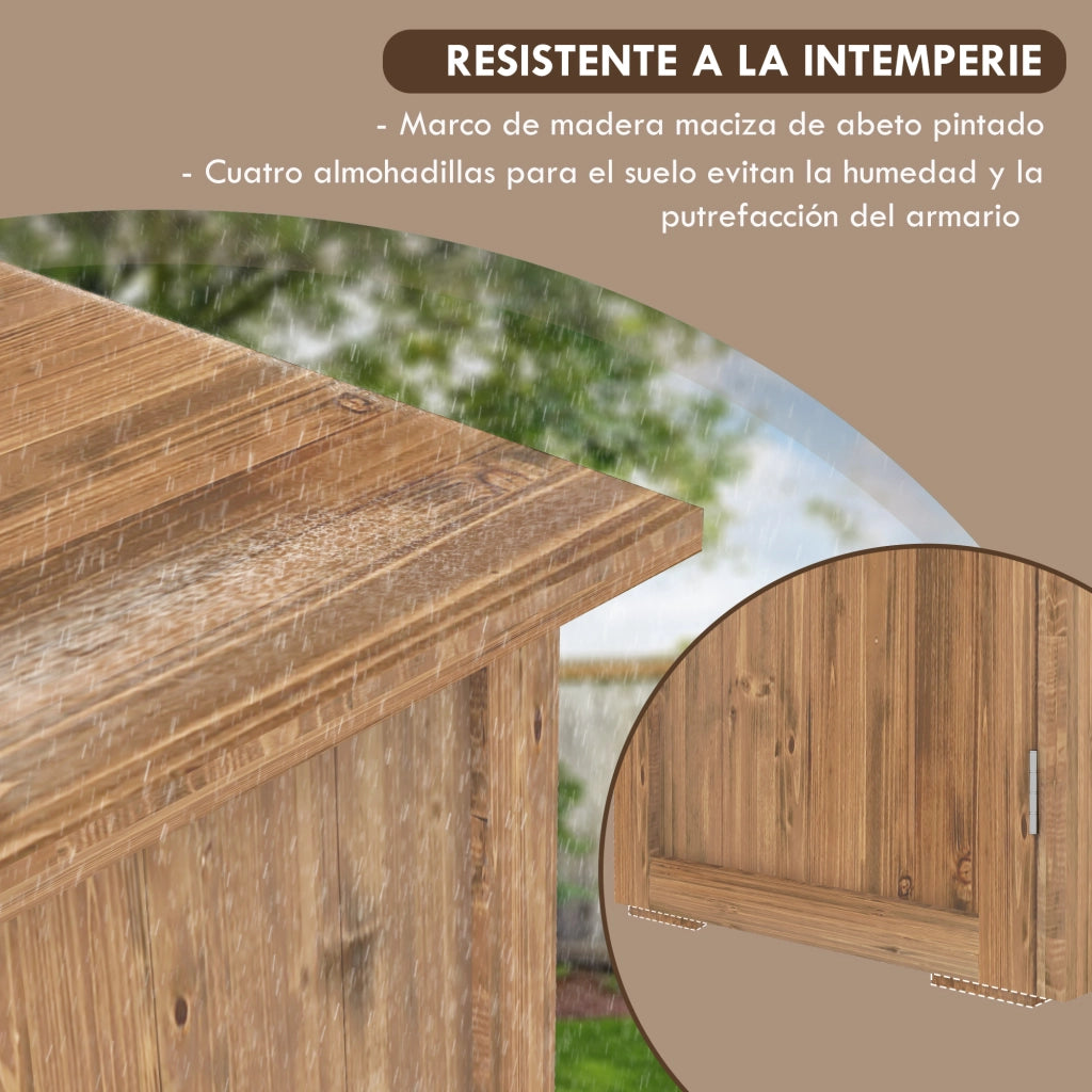 Casetta da giardino in legno con 2 porte magnetiche ¨C zephmum ¨C marrone 77x55x72 cm