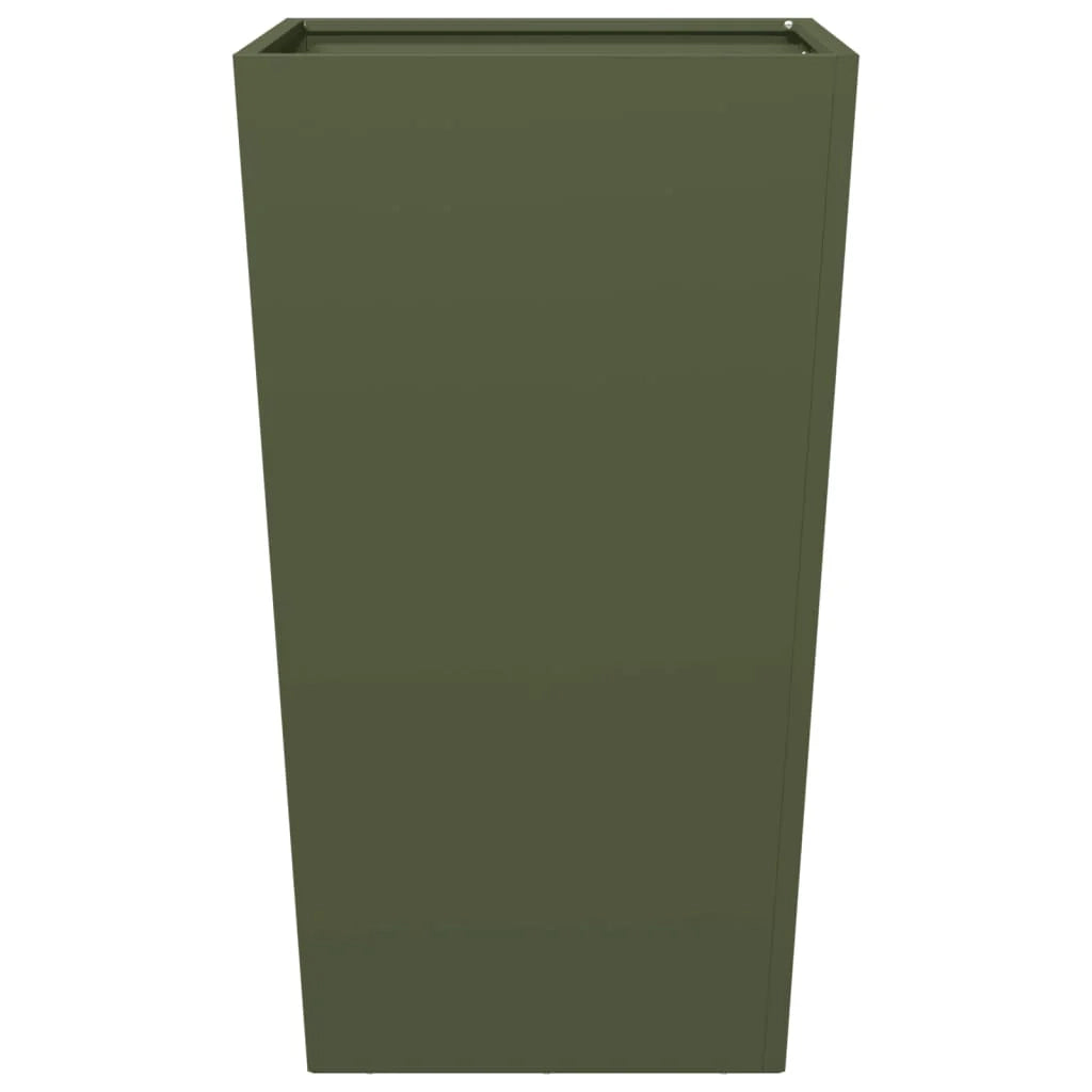 Fioriera rialzata per piante fiori giardino terrazze set da 2 verde oliva 45 x 45 x 75 cm acciaio verde 02_0039085